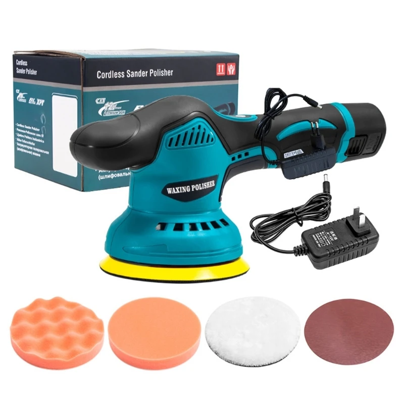 12V Cordless Car Polisher Wireless Car Beauty Waxing Auto Paint Care Furniture Polishing Machine Auto Washing Tool