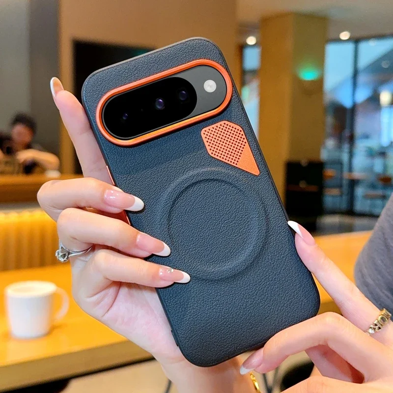 Premium Magnetic Wireless Charging Protective Case - Hard PU Back Cover