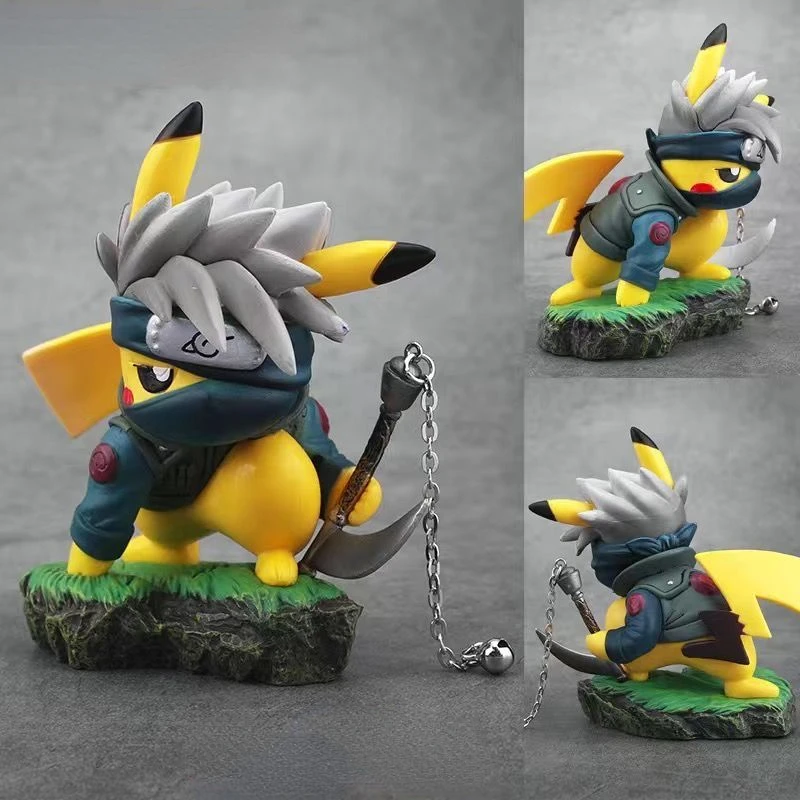 

Pokemon Anime Figure series PVC Toys Pikachu Cosplay Kakashi Ninja Action Figma Figures Boy Model Ornaments Kids birthday Gift