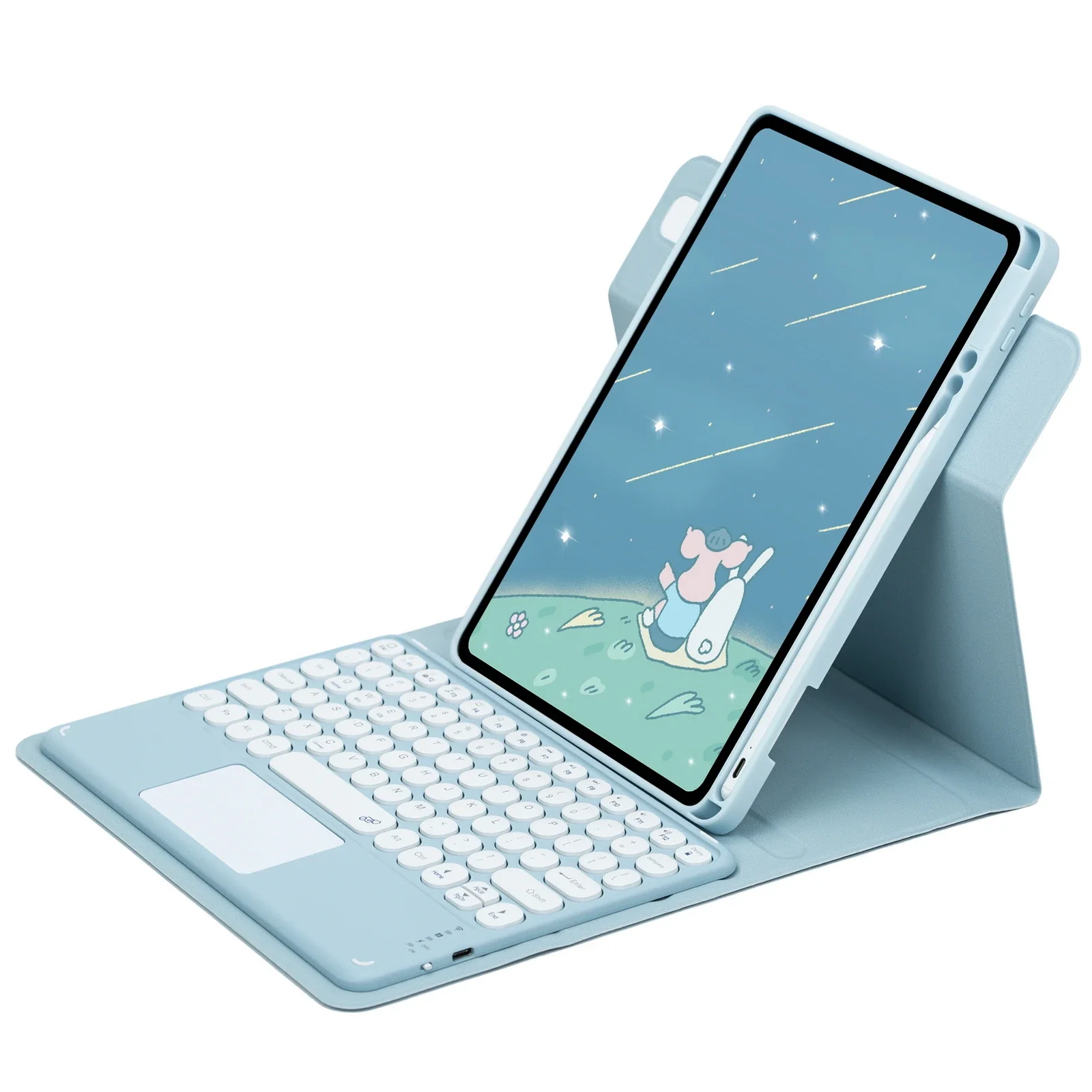 Touchpad Keyboard Case with 360° Rotation and Pencil Slot