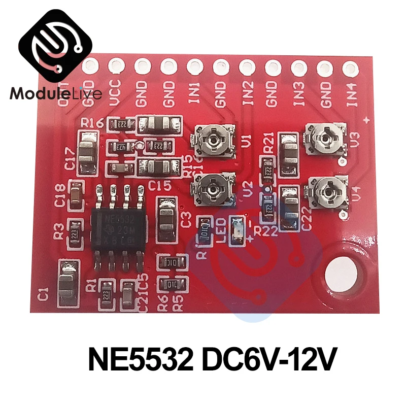 

Ne5532 Tda138 4-channel Mono Audio Signal Input Mixing Board Module Suitable For Microphone Voice 4-in 1-out