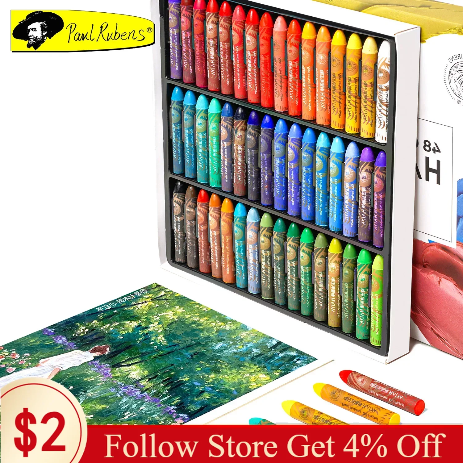 

Paul Rubens Oil Pastel Chalk Set 48 Colors High Quality Oil Pastel Non-Toxic Sutable for Artists Students and Children Etc