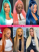 613 cheveux humains 13x4 dentelle avant perruque frontale droite transparente 13x6 perruques frontales pour femmes 5x5 dentelle fermeture perruque 32 34 36 pouces 4