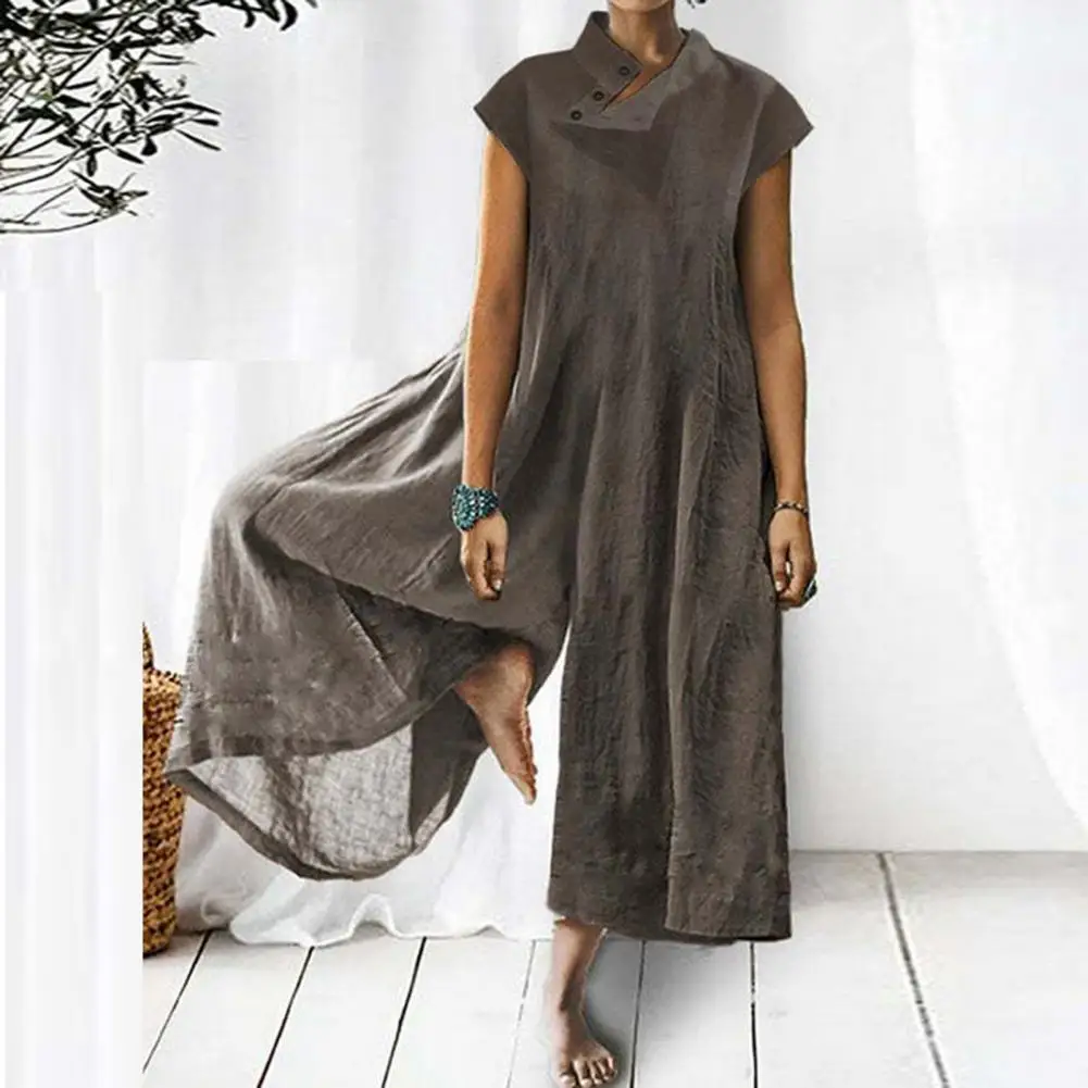 

Chic Short Sleeves Plus Size Ladies Jumpsuit Deep Crotch Ladies Jumpsuit Thin Women Summer Jumpsuit Female Clothes