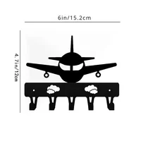 Elegant Airplane Key Holder Wall Decor. Metal Aircraft Art. Functional Ornament for Bedroom & Living Room 2