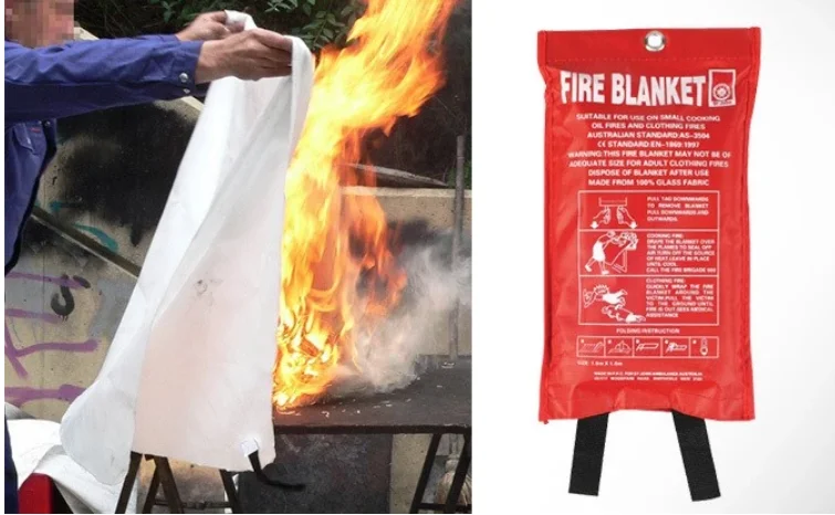 1.5M*1.5M Safety Fire Blanket Fiberglass Emergency Survival Fire Shelter Extinguisher Flame Retardant Protection For Kitchen