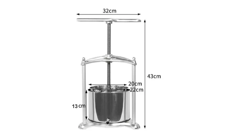 Household Manual Fruit Wine Press Machine 5L Grape Berry Apple Juice Pressing Vegetable Dehydrating Machine Commercial