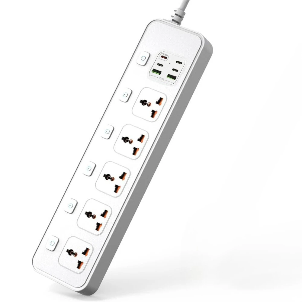 Universal Power Strip Extension with USB-C Port and Surge Protection