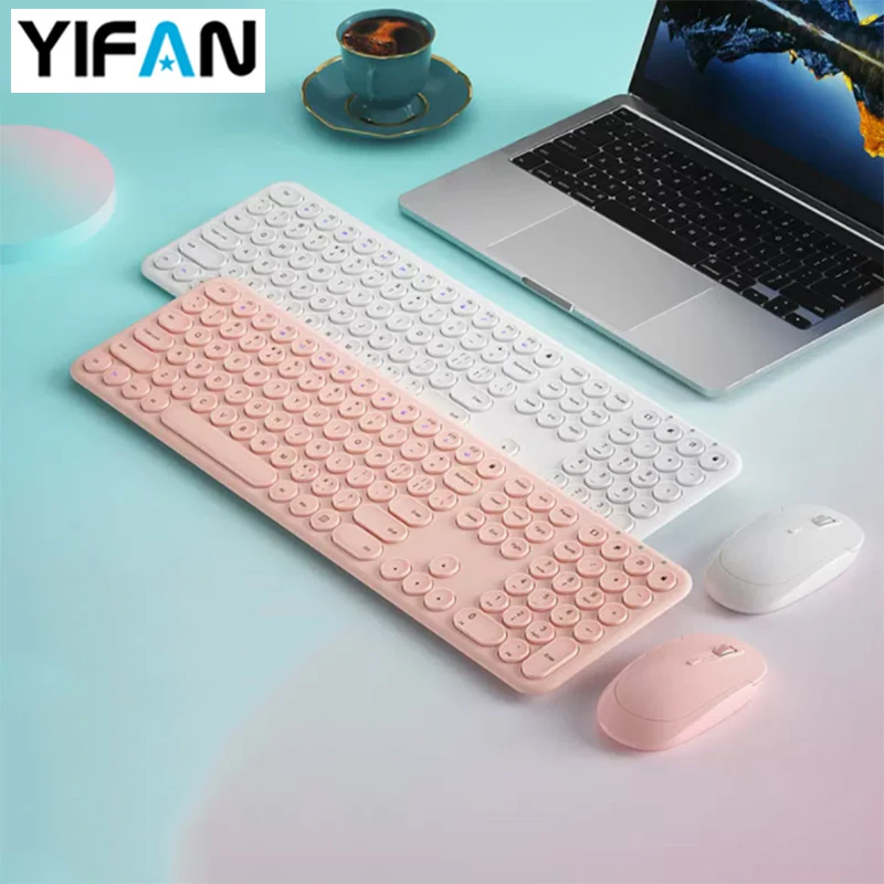 

Wireless Keyboard and Mouse , 2.4Ghz Recharging Keyboard Kit Full Size 110 Keys Quiet Typing for PC with USB Port Plug and Play