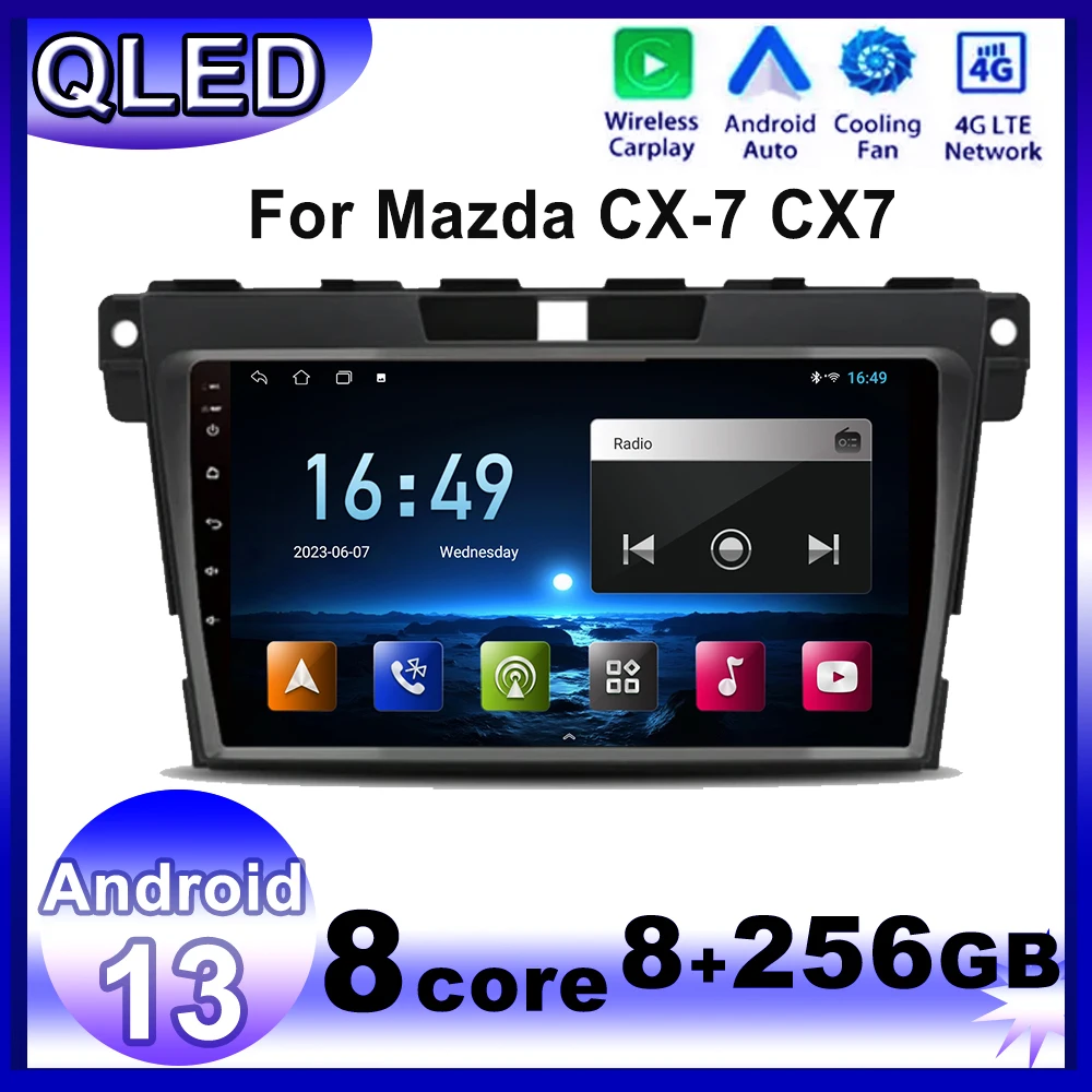 

Android 13 for Mazda CX-7 CX7 2008 - 2015 Wireless Carplay GPS Navigation Stereo Multimedia Player Radio 4G Autoradio Head Unit