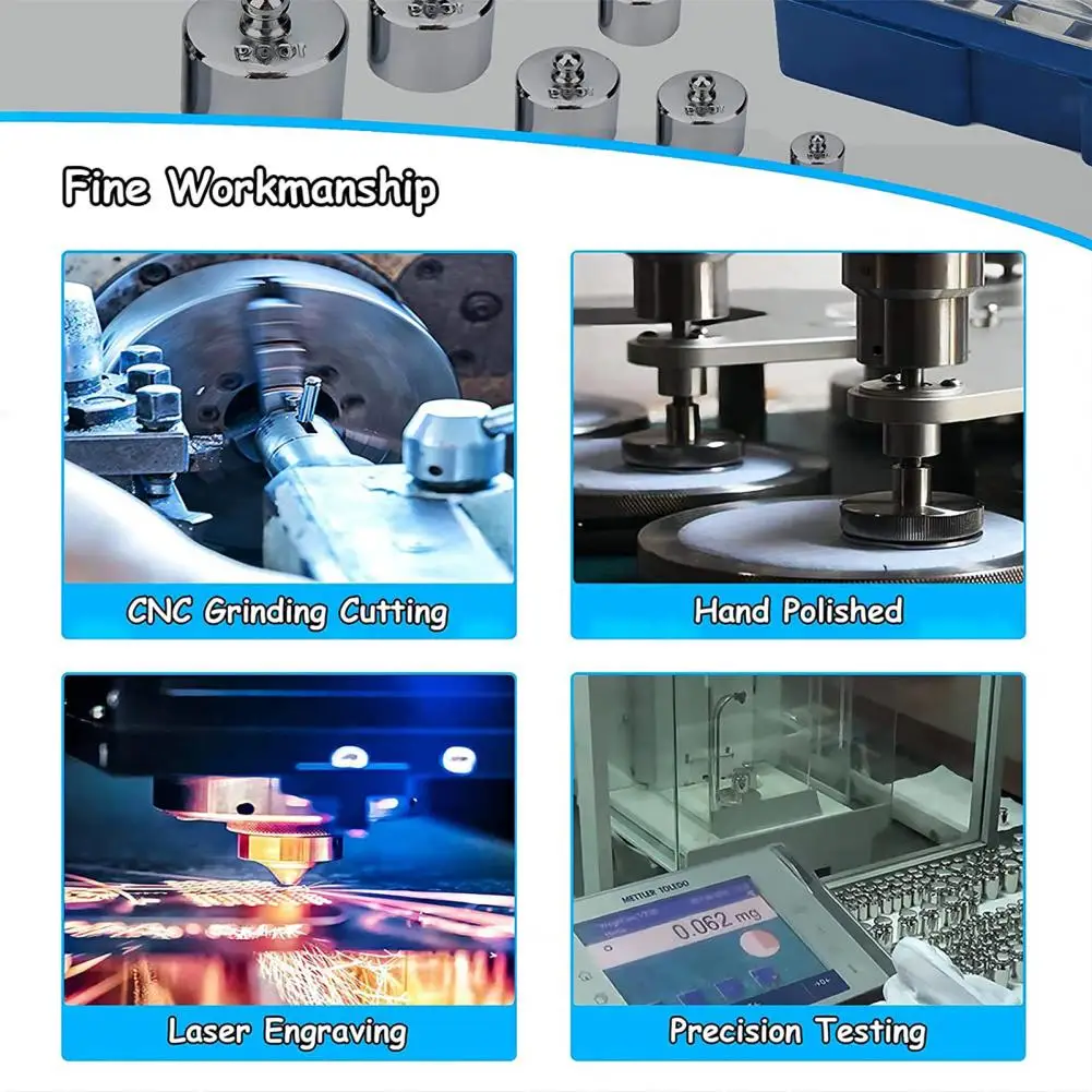 17Pcs/Set Calibration Weight Accuracy 10mg-100g Lab Balance Weight Scale Student Physics Weights