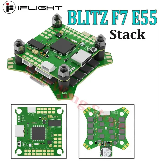 IFlight BLITZ F7 Stack F722 F7 Flight Controller W/ BLITZ E55 55A BLHELI32 4in1 ESC 2-6S for RC FPV Drone 1