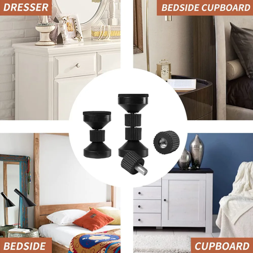 

Adjustable Headboard Stoppers Bed Frame Anti-Shake Tool with Free Furniture Pads Screws Protect the Wall From Banging 2Pcs