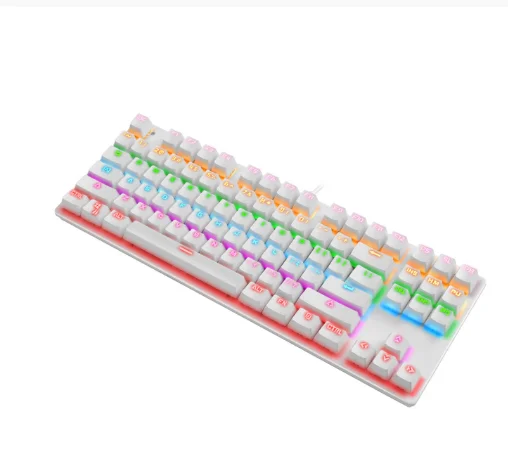 Gaming Mechanical Keyboard 87 Keys Wired USB Game Keyboards RGB Mix Backlit Blue Switch Teclado Mecánico For Laptop PC Mouse magic keyboard pc Keyboards