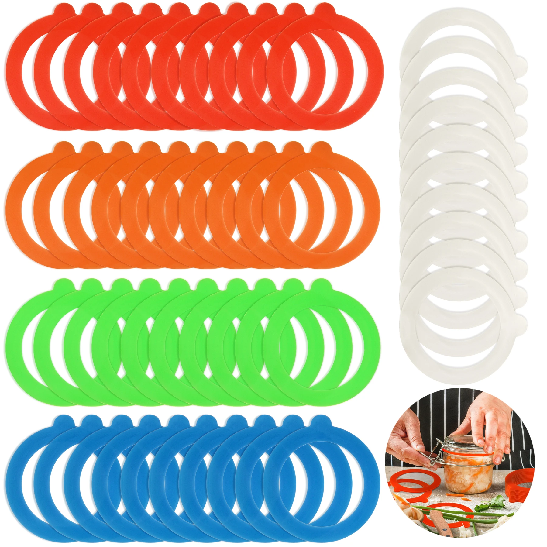 

10Pcs Silicone Jar Gaskets Food Storege Jars Replacement Airtight Leak-Proof Rubber Seals Rings Fits Regular Mouth Canning