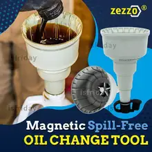  Car Spill-Free Oil Change Tool Mess-Free Oil Filter Funnel Tool Magnetic Engine Gasoline Fluid Drain Plug Catch Splash Guard 