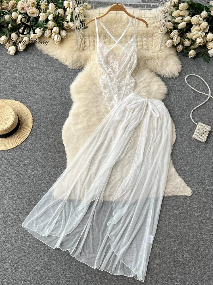 Women Lingerie Women Bodysuit Sleep Wear Set Lace Two Pieces Suits