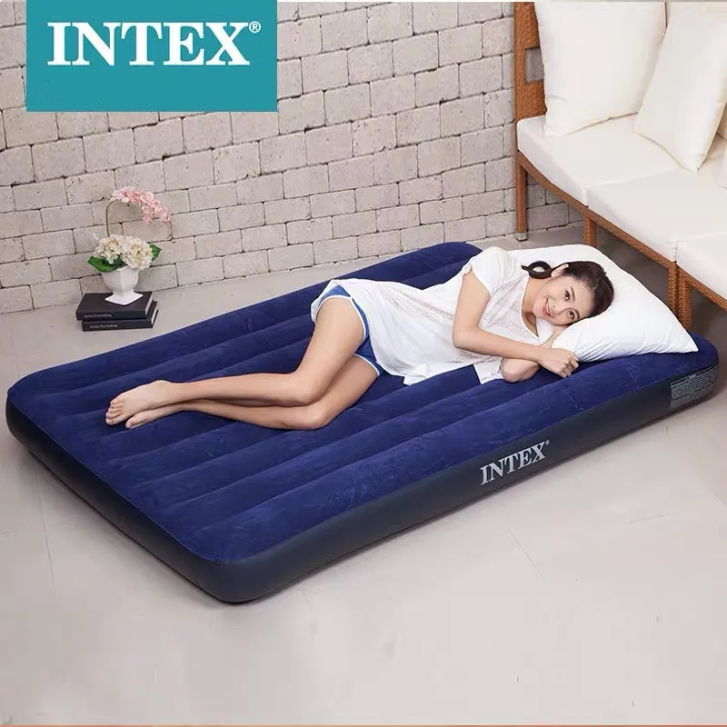 Inflatable Bed Home Outdoor Single and Double Air Mattress Increase Thick Blue Folding Convenient Mattress Multifunction Beds