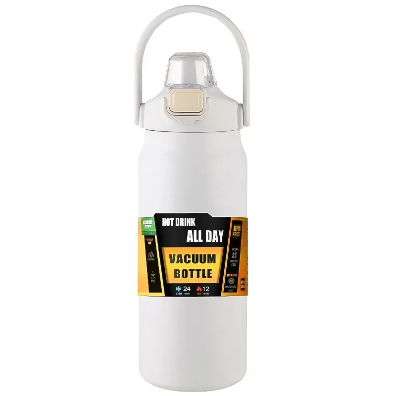 thumbnail image 1 of Outdoor Thermos Portable 304 Stainless Steel Thermal Mug 800/1500ML Tumbler Vacuum Flask Cold Hot Sports Water Bottle with Straw, 1 of 5