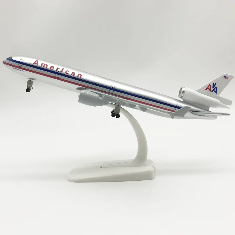 

Модель самолета из металлического сплава, 20 см, американские авиакомпании AA Airlines, модель самолета с колесами w