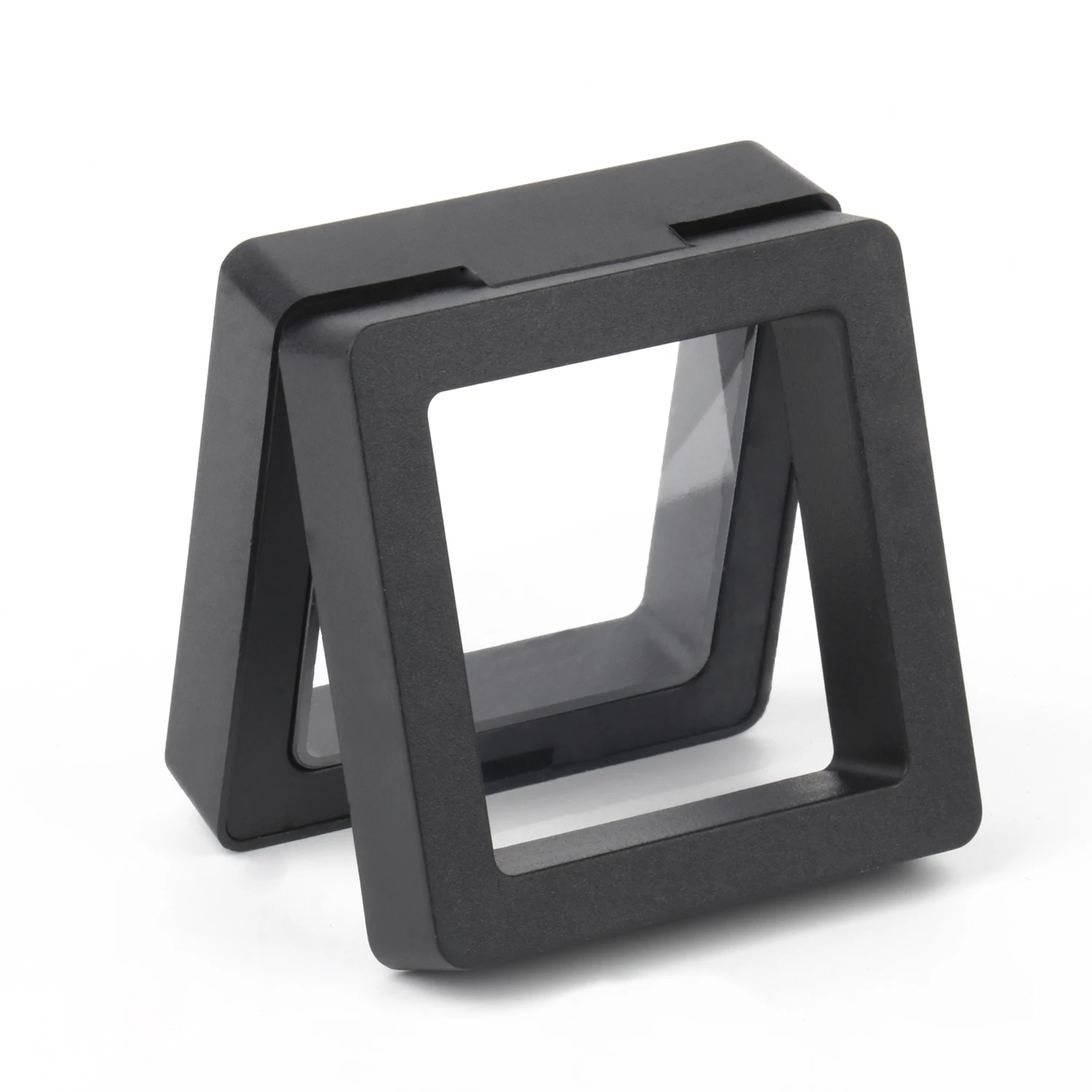 블랙 3D 프리 스탠드 서스펜션 플로팅 케이스 프레임 멤브레인 디스플레이 쥬얼리 스토리지 링 귀걸이 목걸이 액세서리 상자 -  AliExpress