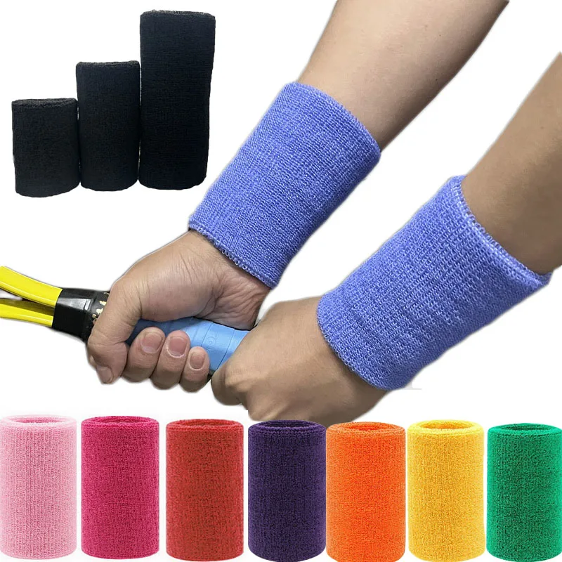 

2 Pcs Towel Sports Wristbands Tennis Sweat Bands Wrist Guard For Basketball Volleyball padel Fitness Sweatbands Wrist Wrap Cuff