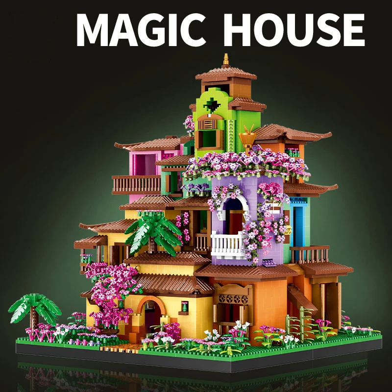Magic Castle Building Blocks Diy Street View Bricks Assembly Toys Boys Adult Home Decorations Children Kids