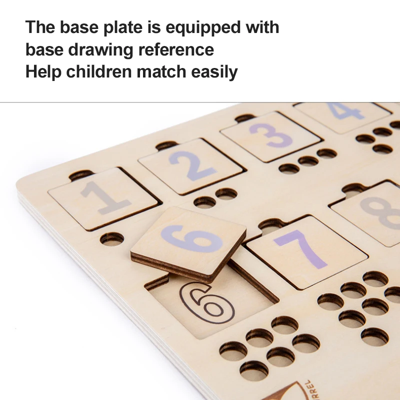 Wooden Puzzles Matching Panels Children's Educational Toys Puzzle Demonstrator Montessori Teaching Aids Geometries Panels 4