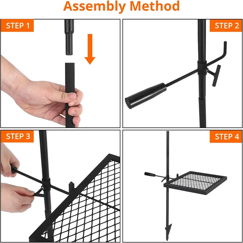 Heavy Duty Stainless Steel Swivel Campfire Grill Grate 2