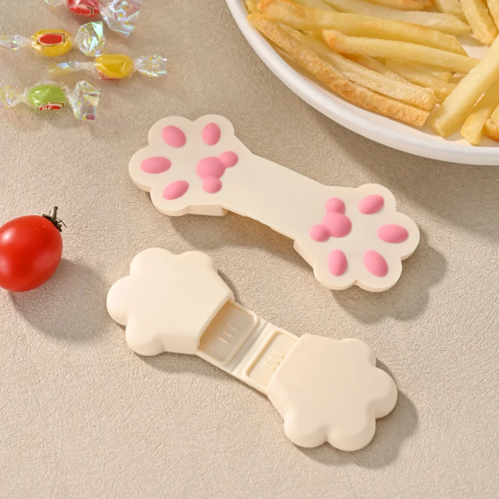 

2 Pcs Cat Claw Finger Cots Coffee Grindee Snack Bags Clips Accessories Peets Sealing Chip Silica Gel for Food Packages