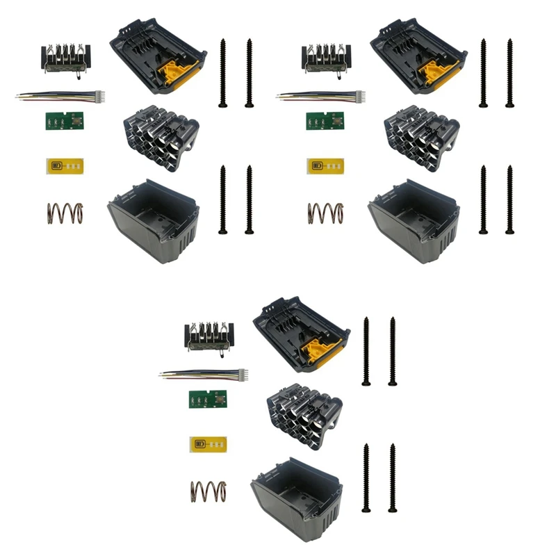 

3X DCB200 15X18650 Li-Ion Battery Plastic Case Housing For Dewalt 18V 20V DCB203 DCB204