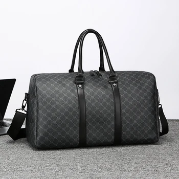 Feriales Herren-Reisetasche in Schwarz – Business-Gepäck mit XXL-Kapazität – Klassische Handtasche & Umhängetasche mit Allover-Print 1