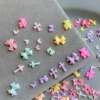 Exquisite and versatile mixed butterfly cross nail accessories, mini macaron mixed color, wearable nail accessories wholesale 1