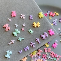 Exquisite and versatile mixed butterfly cross nail accessories, mini macaron mixed color, wearable nail accessories wholesale 1
