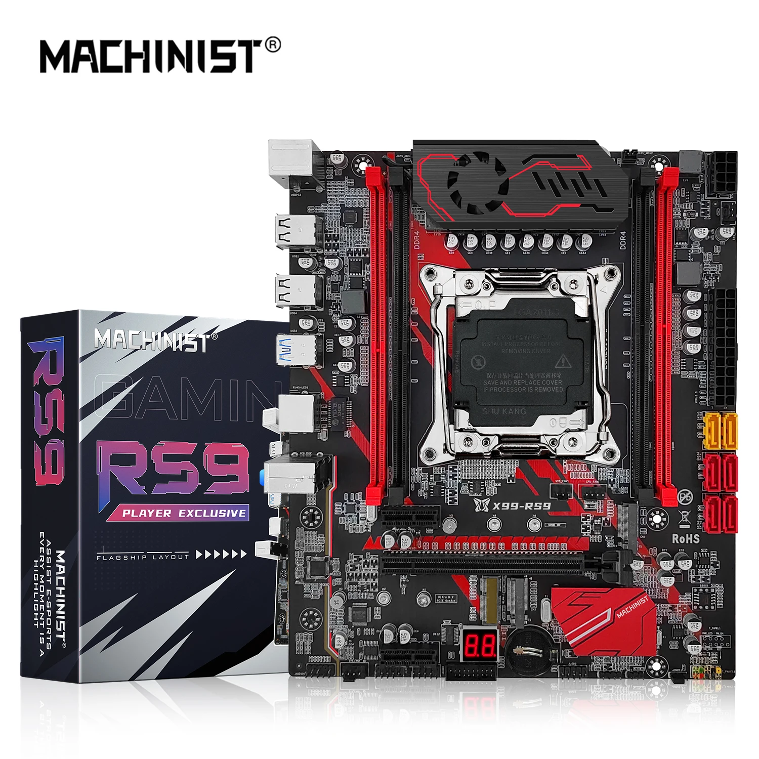 MACHINIST X99 Motherboard LGA 2011-3 Support Xeon E5 2640 V3 2667 V4 CPU DDR4 ECC RAM and Desktop Memory SSD M.2 M-ATX E5 RS9