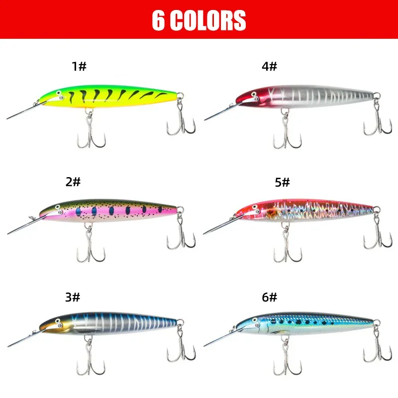 Minnow Fishing Lures 147mm 42g Trolling Bait Saltwater Boat Fishing Artificial Hard Bait Wobbler Bass Mackerel Tuna Pike