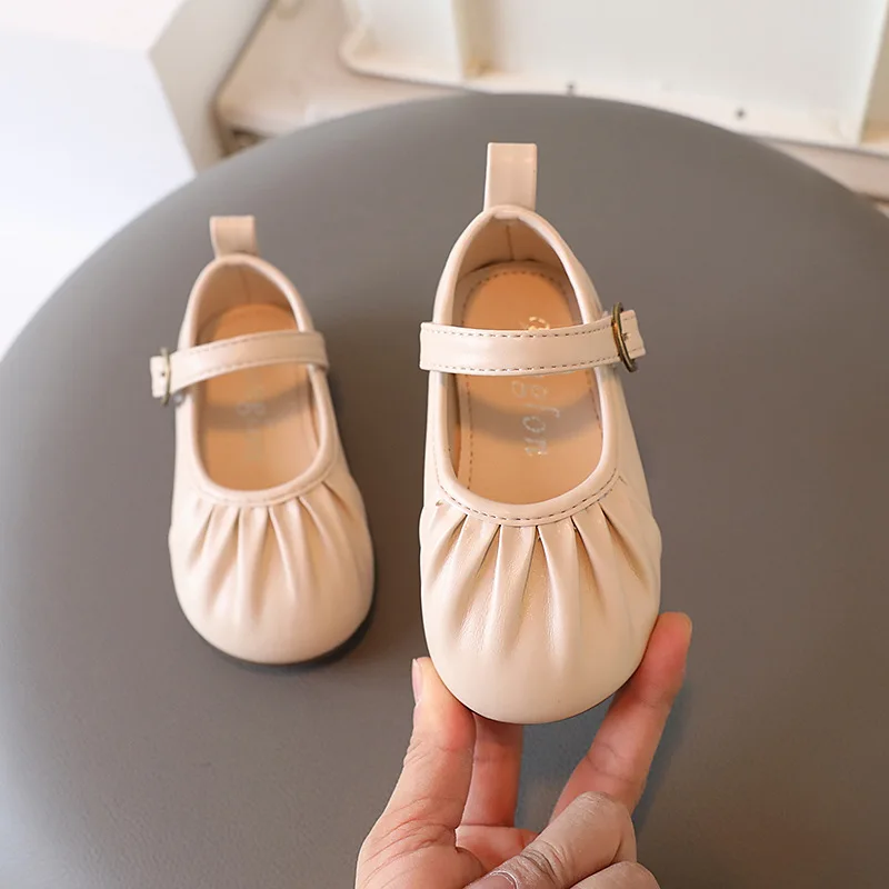 Leather Shoes Mary Jane Shoes Girls Flats Spring Autumn Children&rsquo;s Leather Shoes Breathable Girls&rsquo; Flat Shoes Causal Simple Style Versatile Non-slip Kids Mary Jane