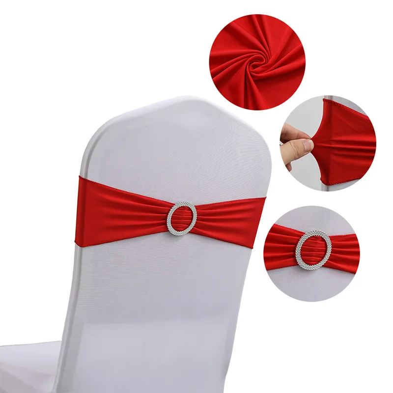 Chair Fabric Elastic Strap Hotel Wedding Banquet Chair Back Cover 10Pcs 50Pcs Decoration Free Bow Back Flower Chair Cover
