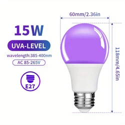 Purple LED Light Bulb with Transparent Cover for Party Atmosphere and Decoration (15W white)