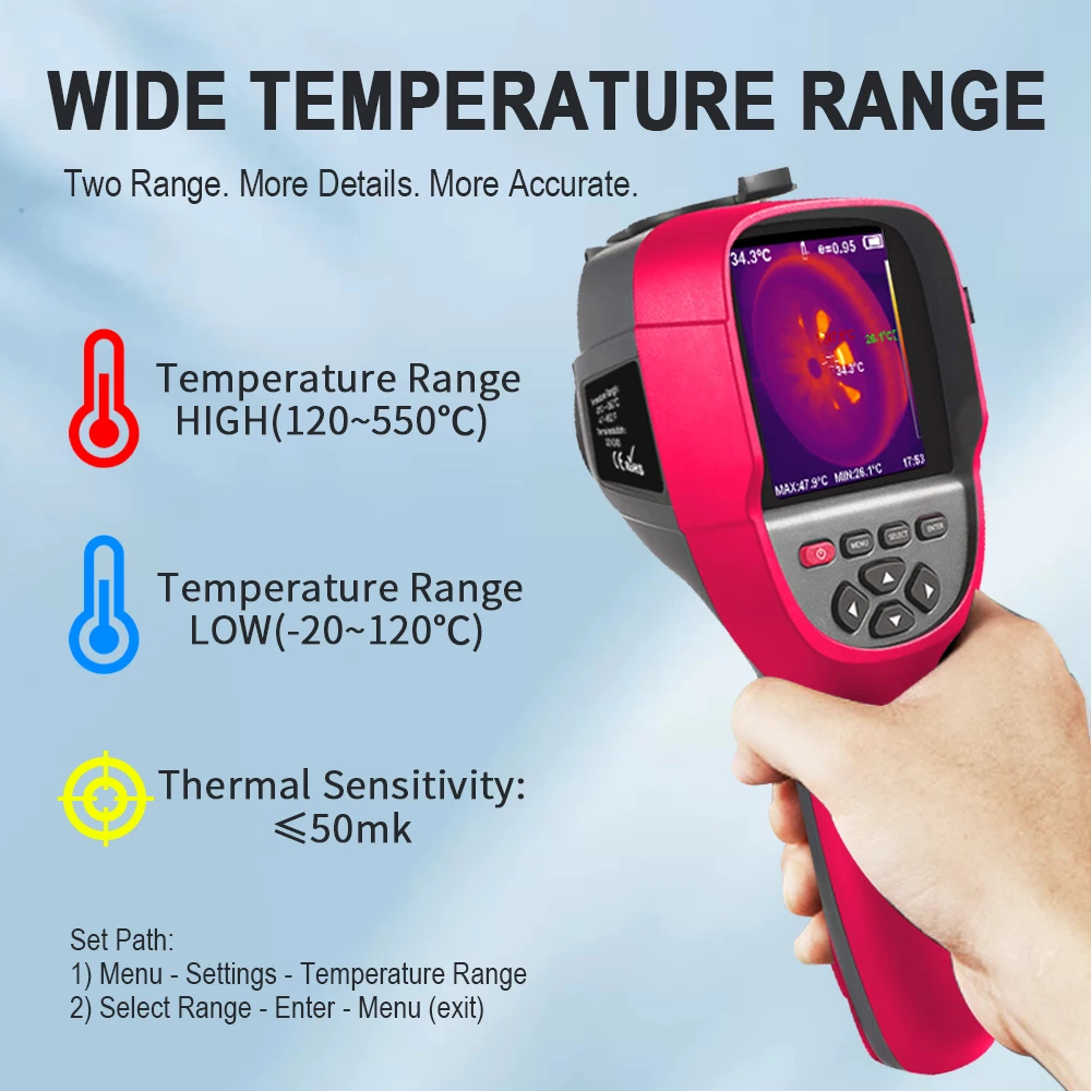 ET692C 256*192 25Hz Handheld Infrared Thermal Imager Visible Light Fusion PCB El