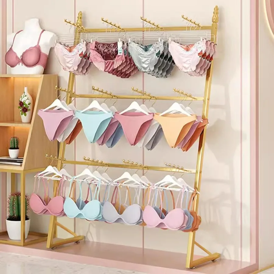 Metal Sock Display Stand for Retail Stores: Commercial Underwear and Lingerie Showshelves Swimsuit Organizer Hanger Scarves and