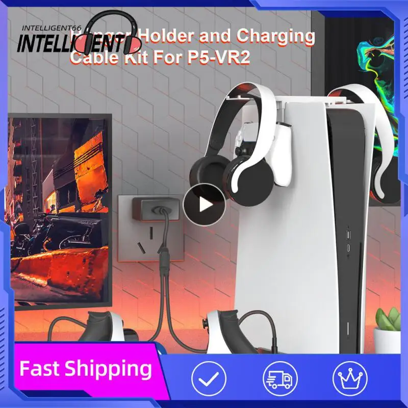 Accessorio Per Cavo Rack Di Stoccaggio Per Stazione Di Montaggio Ps5-Vr2 Per Vetro Vr2 Per Ps5/Ps Per Ps5/Ps Vr2 Espositore Bianco 2 In 1