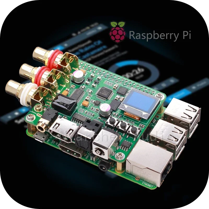 Raspberry Pi DAC Audio Decoder Board HiFi Expansion Moudle Supports Coaxial Fiber I2S Out for Raspberry Pi 3B 3B+ 4B T0522