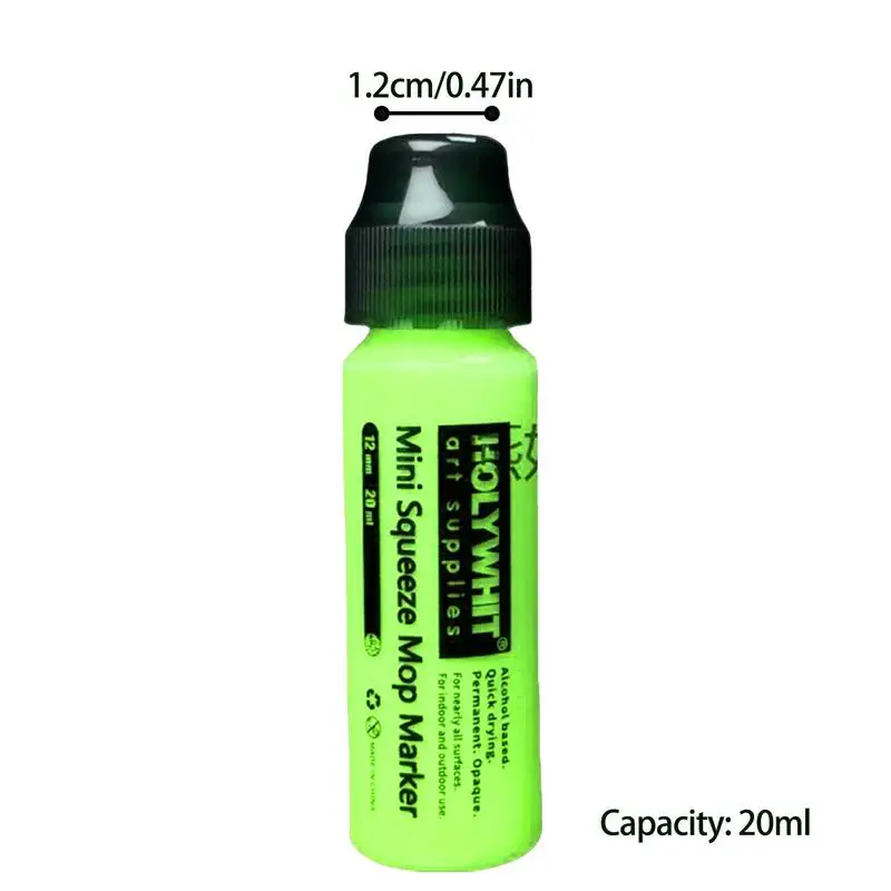 Graffiti Marker Highlighting Acrylic Paint Marker 12mm/20ml Refillable Paint Fluorescent Signature Pen Graffiti Supplies