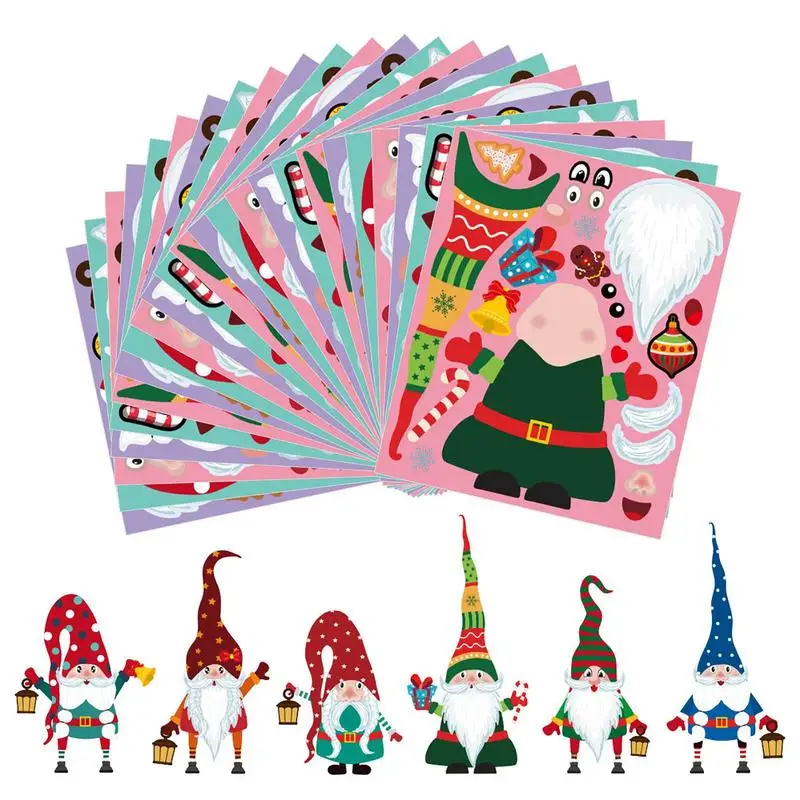 

Рождественские наклейки на лицо, рождественские наклейки на лицо, Мультяшные рождественские наклейки, сделайте свои собственные наклейки, рождественский подарок для детей, мальчиков