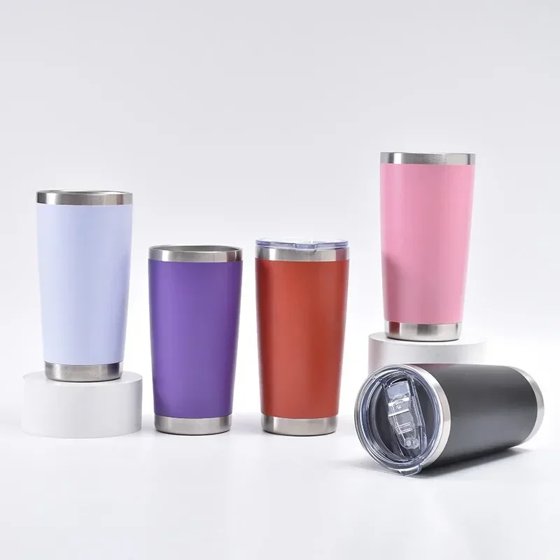 New 20oz Tumbler With Lid Stainless Steel Vacuum Insulated Double Wall Travel Cup Protable Cold And Hot Coffee Car Mug