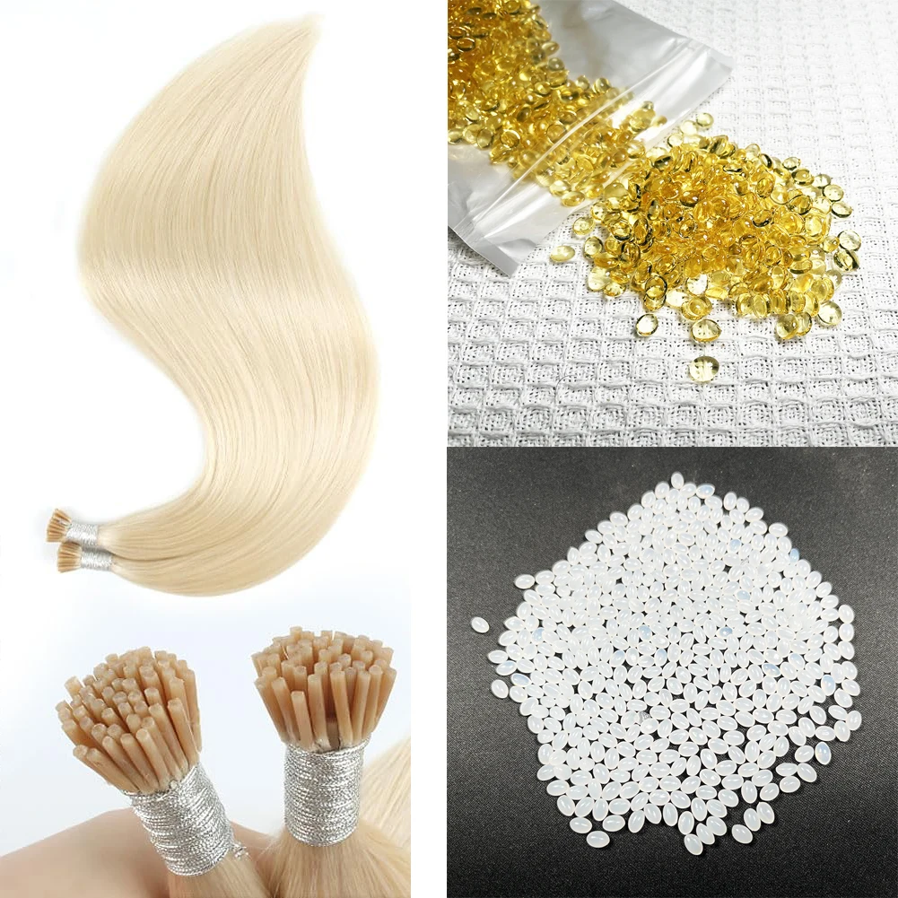 100 gram per package transparent hot melt glue grain for I tip or U tip hair extension use only,NOT for seamless hair use