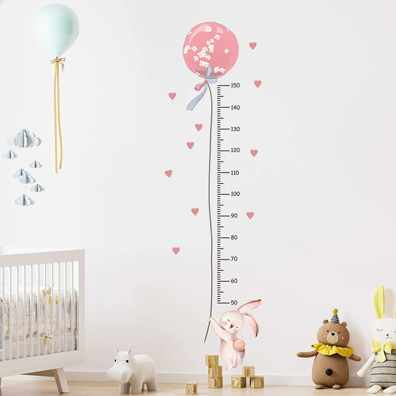 

Balloon Rabbit Wall Stickers For Baby Girls Room Kids Room Height Ruller Grow Up Chart Height Measurement Wall Decals