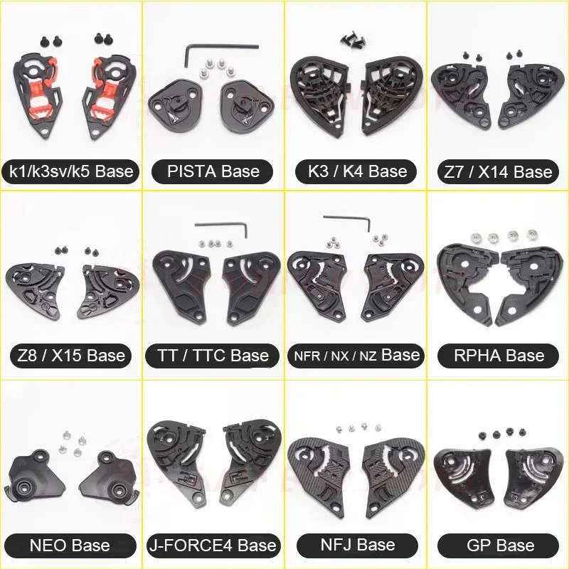 

Casco K1 K3SV K5 PISTA Helmet Base Parts SHOEI Z7 X14 Z8 HJC RPHA KYT Cascos Moto Viseira Gear Base Plate Helmet Accessories