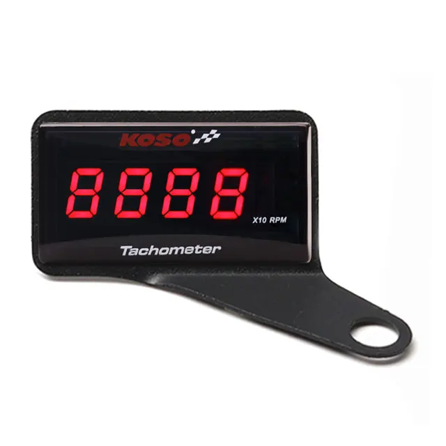 Koso Mini RPM Meter Digital Square LCD Display Engine Tach Hour Meter Tachometer Gauge for BMW YAMAHA KAWASAKI Racing Motorcycle rpm-red-set-right